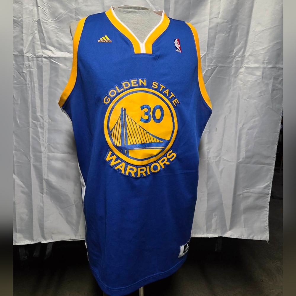 Adidas Blue and Yellow Golden State Warriors Jersey